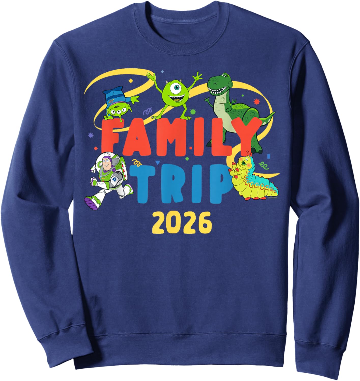 Disney and Pixar Characters Vacation Party Family Trip 2026 Sweatshirt - Sweatshirt | Navy