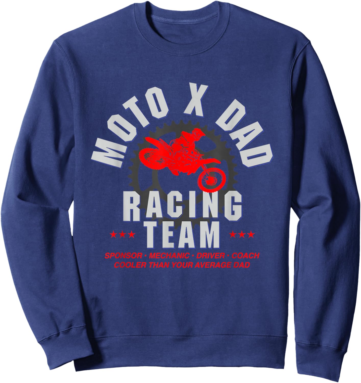 Moto Dad Dirt Bike MX Racing Birthday Gift Sweatshirt - Sweatshirt | Navy