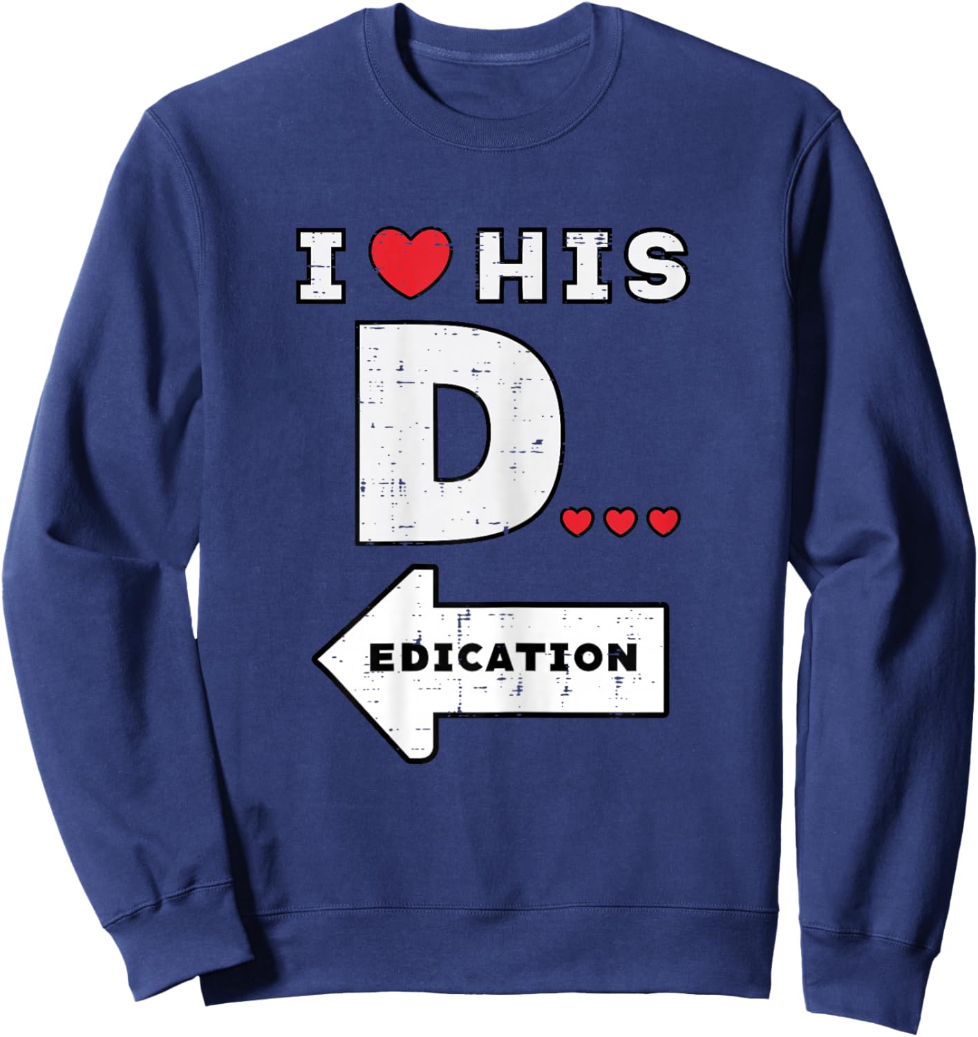 Valentines Day I Love His Dedication Matching Couple Women Sweatshirt - Sweatshirt | Navy