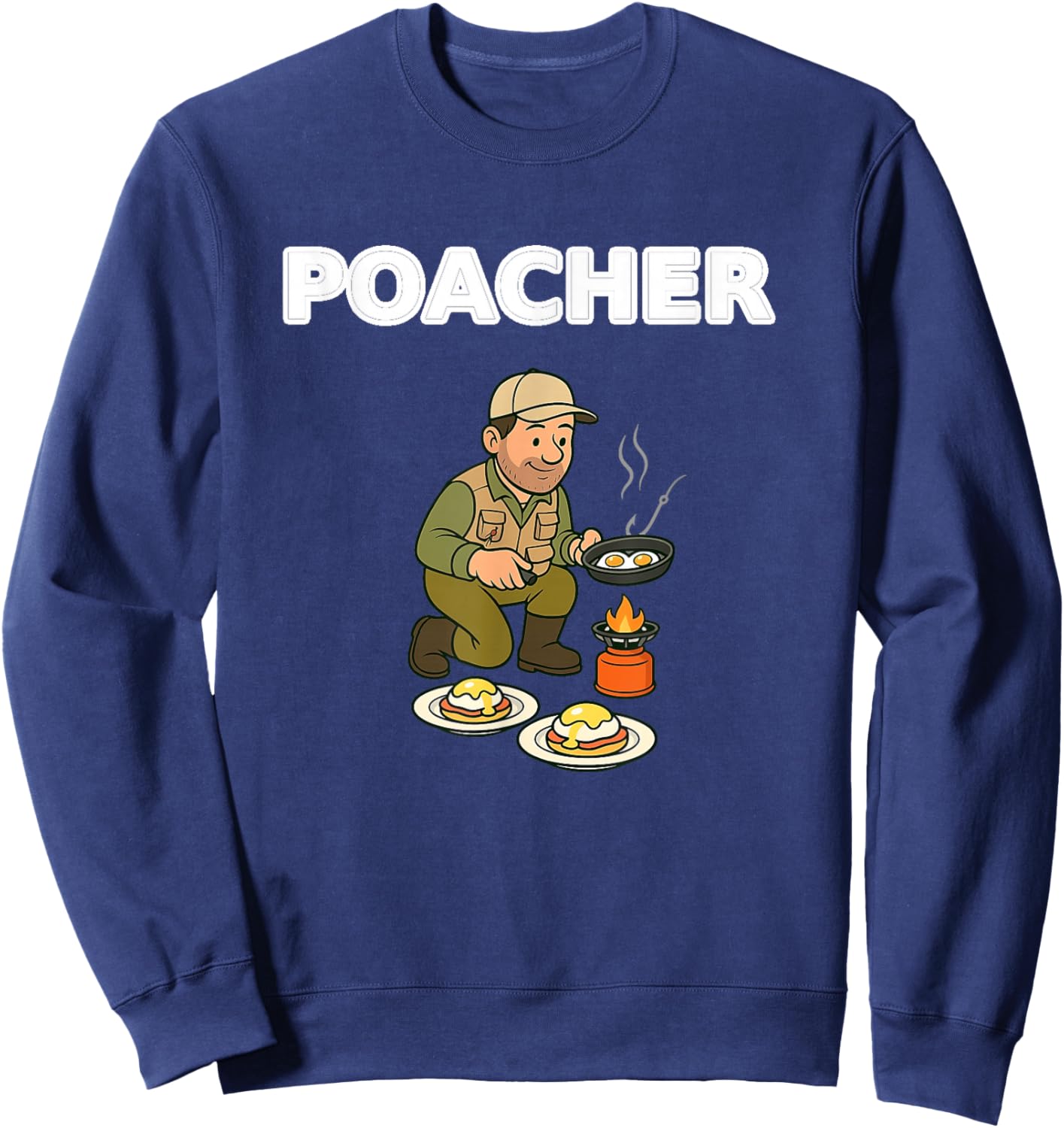 Poacher Fishing Fishing Gift Hunting Gift Funny Fishing Sweatshirt - Sweatshirt | Navy