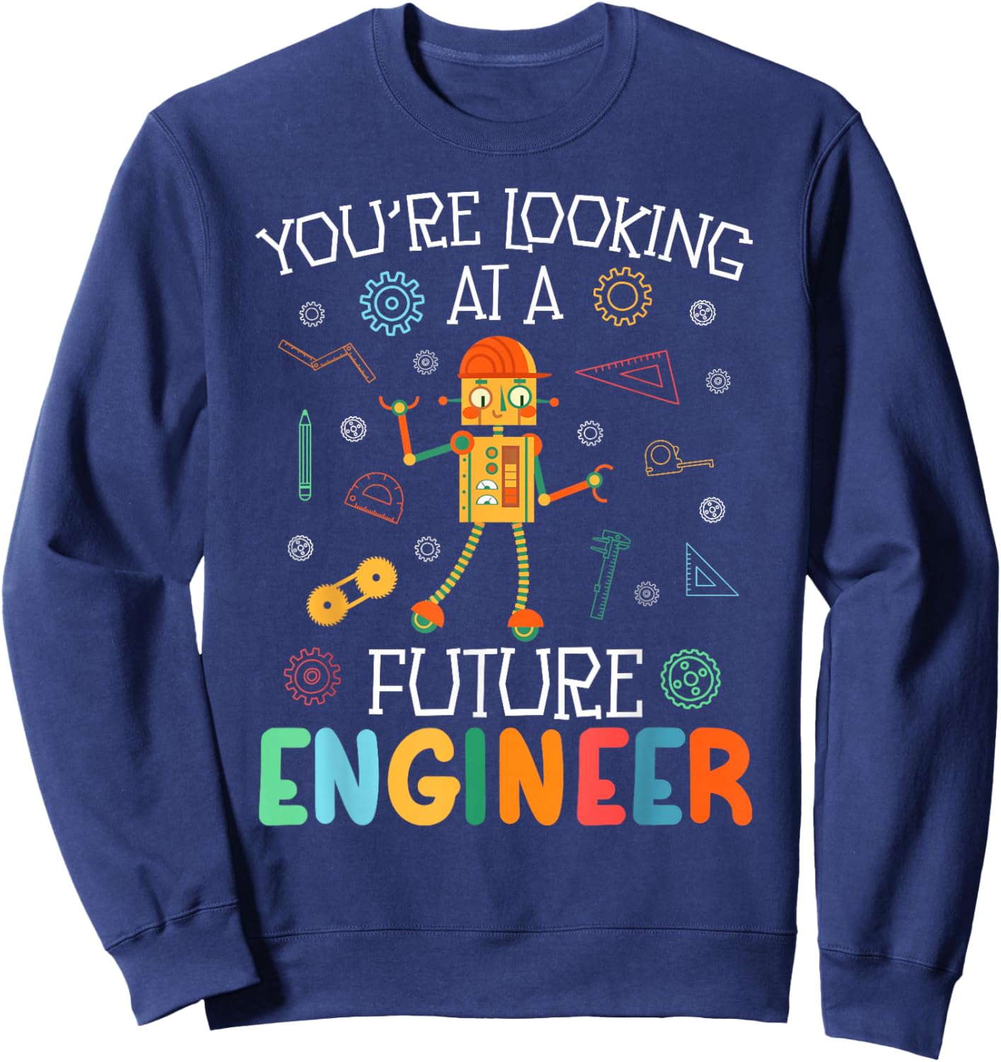 Funny Future Engineer Boy Robotics Engineering Robot Sweatshirt - Sweatshirt | Navy