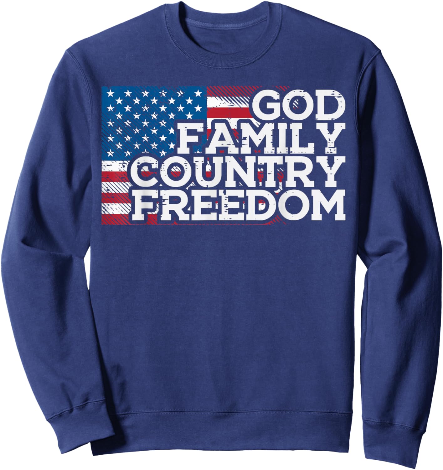 Christian Religious God Jesus Patriotic Men Women Kids Sweatshirt - Sweatshirt | Navy