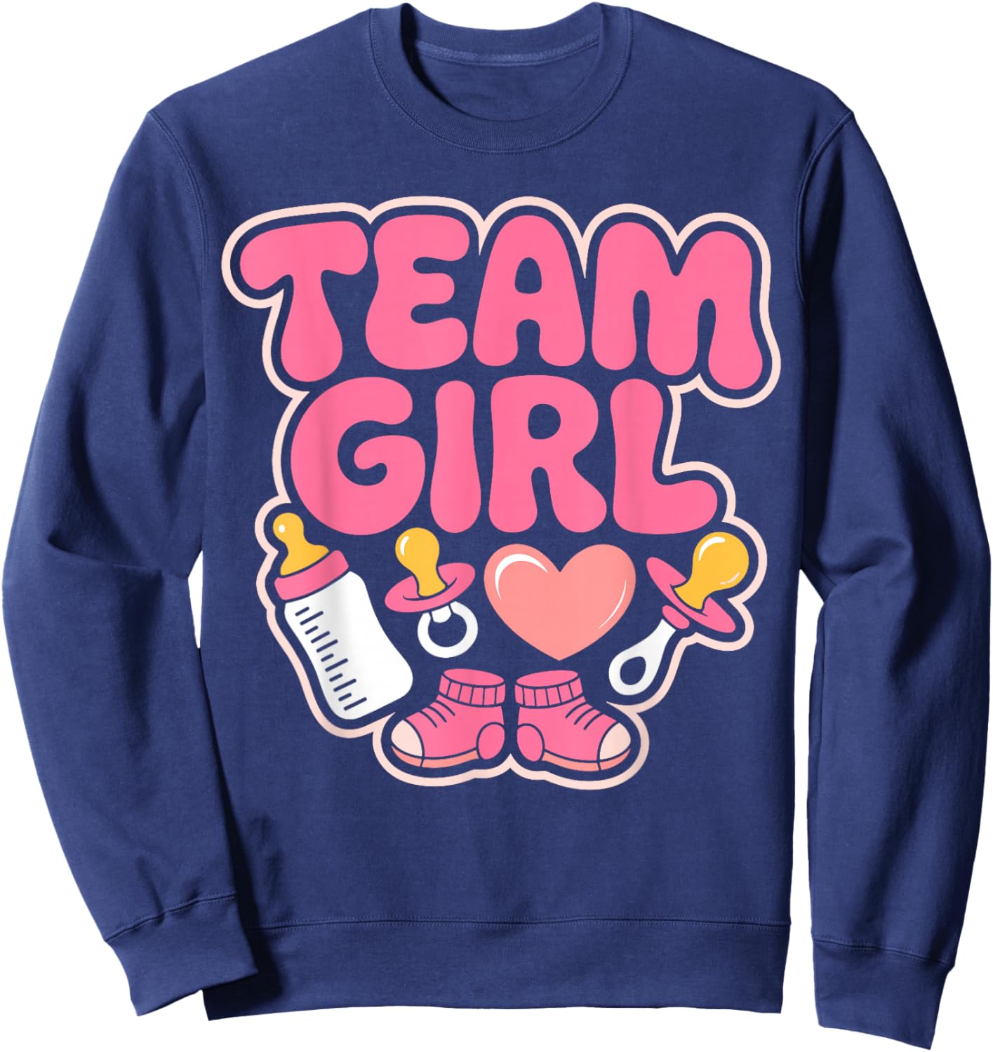 Gender Reveal Party Team Girl Announcement Sweatshirt - Sweatshirt | Navy