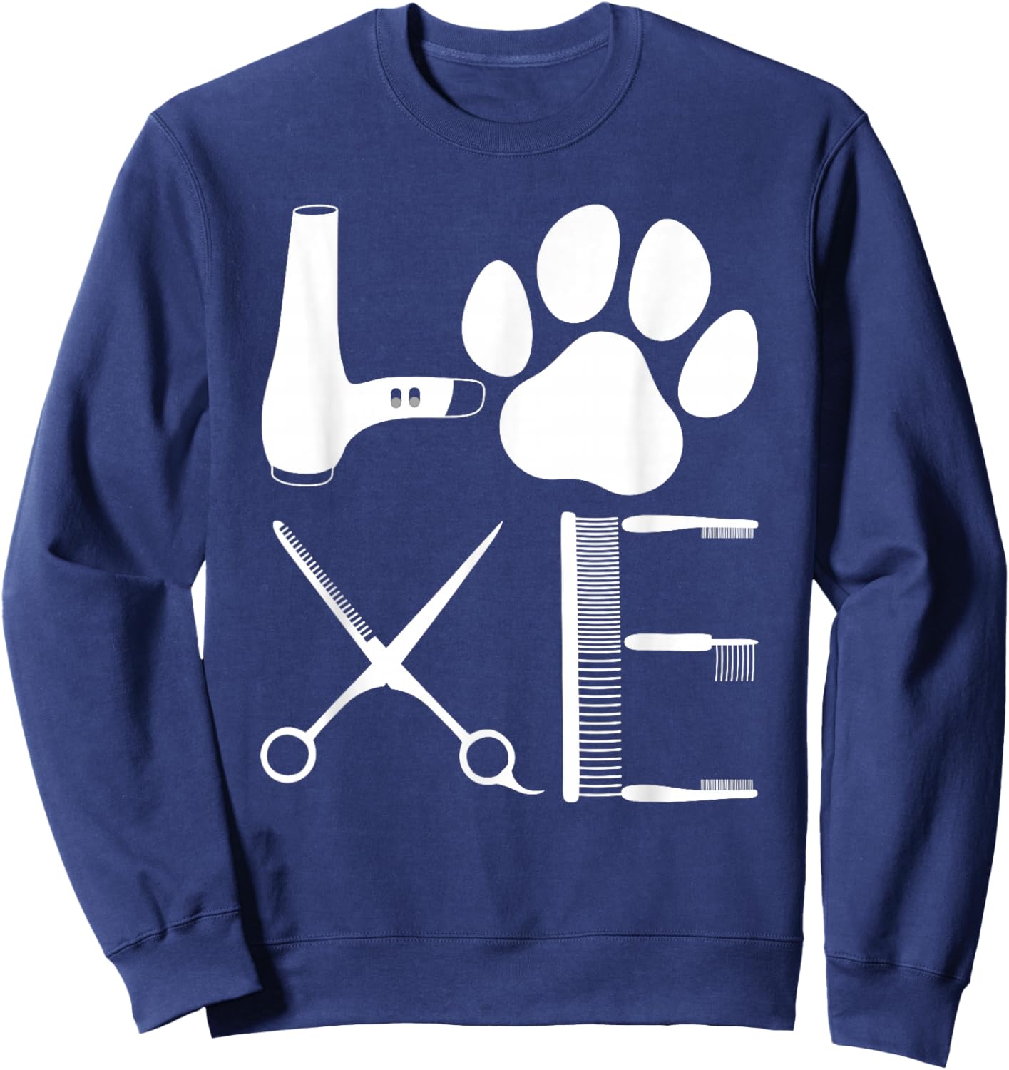 Funny Dog Grooming Art Women Pet Groomer Dog Groomer Sweatshirt - Sweatshirt | Navy