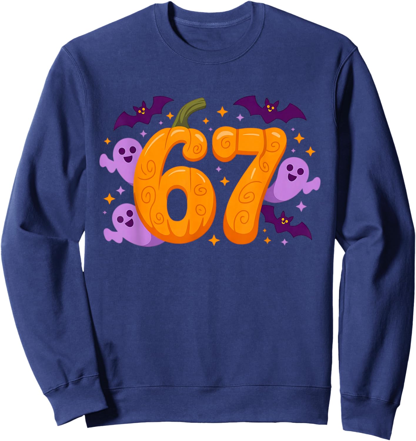 Six Seven Meme 6 7 Halloween Costume Couple Sweatshirt - Sweatshirt | Navy