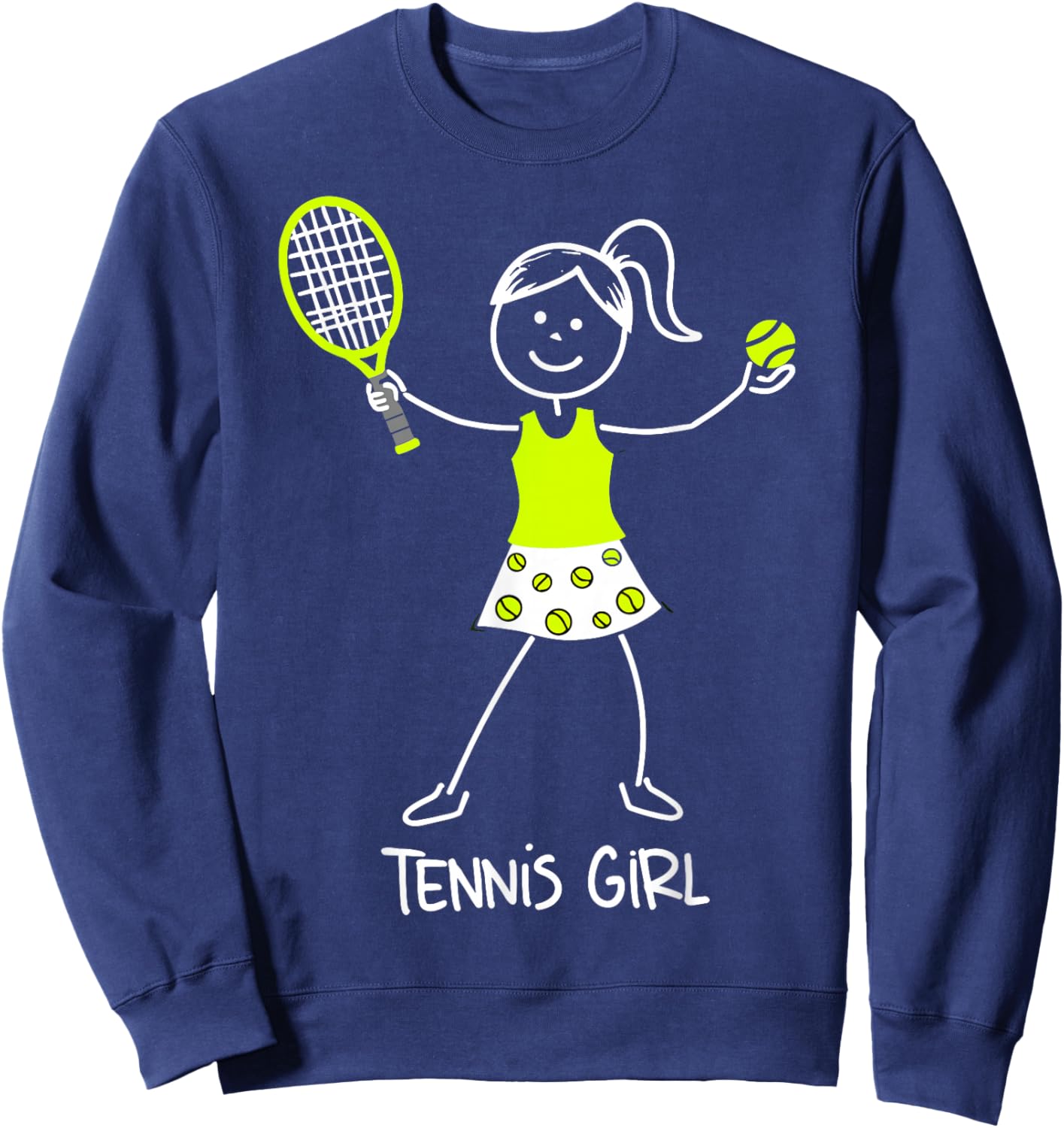 Tennis Girl Funny Tennis Kids Player Sweatshirt - Sweatshirt | Navy