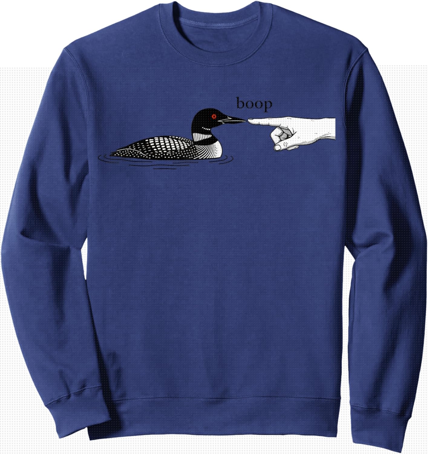 Funny Loon Boop Design Witty Humor Illustration Sweatshirt - Sweatshirt | Navy