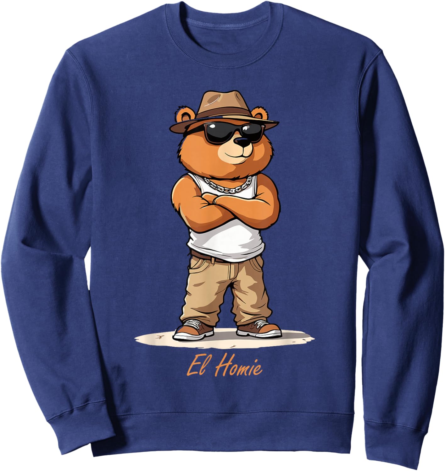 El Homie Cholo Bear Sweatshirt - Sweatshirt | Navy