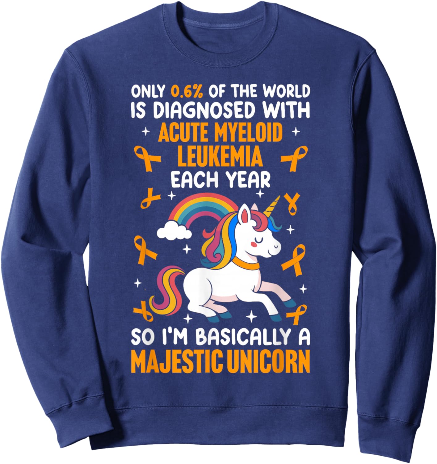 Acute myeloid Leukemia Warrior Sweatshirt - Sweatshirt | Navy