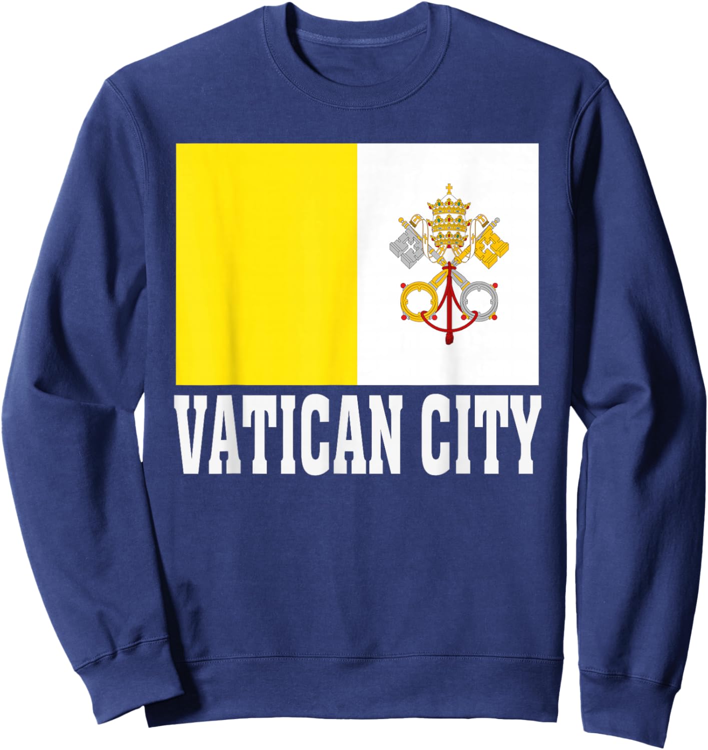 Vatican City Flag Patriotic National Roots Souvenir Sweatshirt - Sweatshirt | Navy