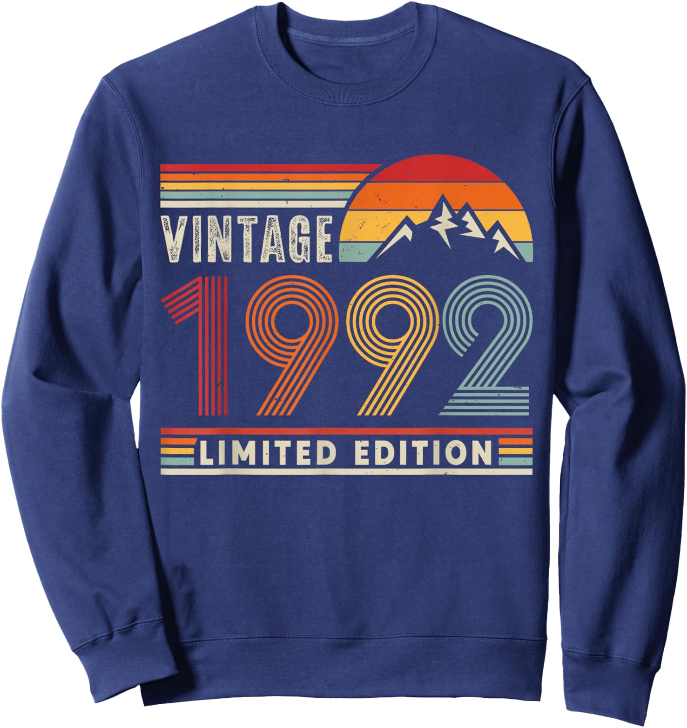 Vintage 1992 Limited Edition Retro 34th Birthday 34 Yrs Old Sweatshirt - Sweatshirt | Navy