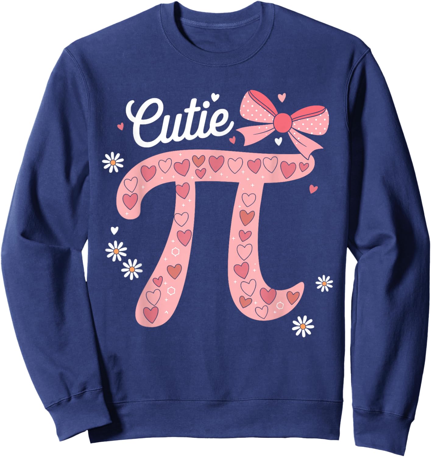 Cutie Pi Day Coquette Women Kids Girls Math Teacher Student Sweatshirt - Sweatshirt | Navy