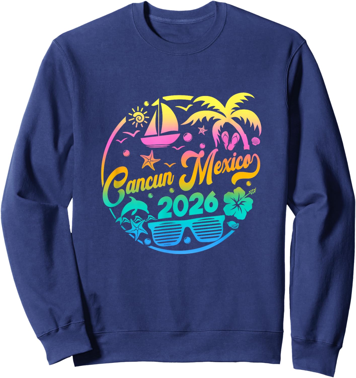 Cancun 2026 Family Vacation Beach Matching Group Sweatshirt - Sweatshirt | Navy