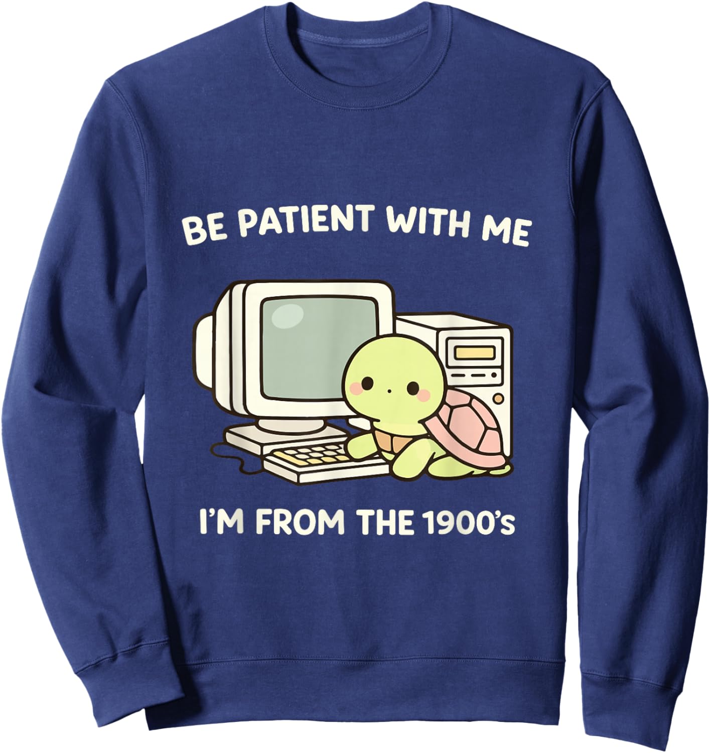 Funny Turtle Lover 80s 90s Meme Kawaii Funny Girls Women Sweatshirt - Sweatshirt | Navy