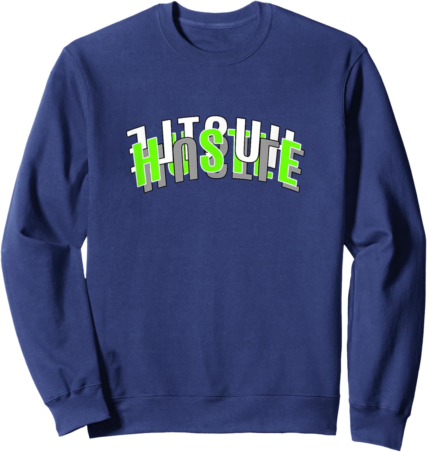 Green Color Hustle Every Which Way Green Graphic Sweatshirt - Sweatshirt | Navy