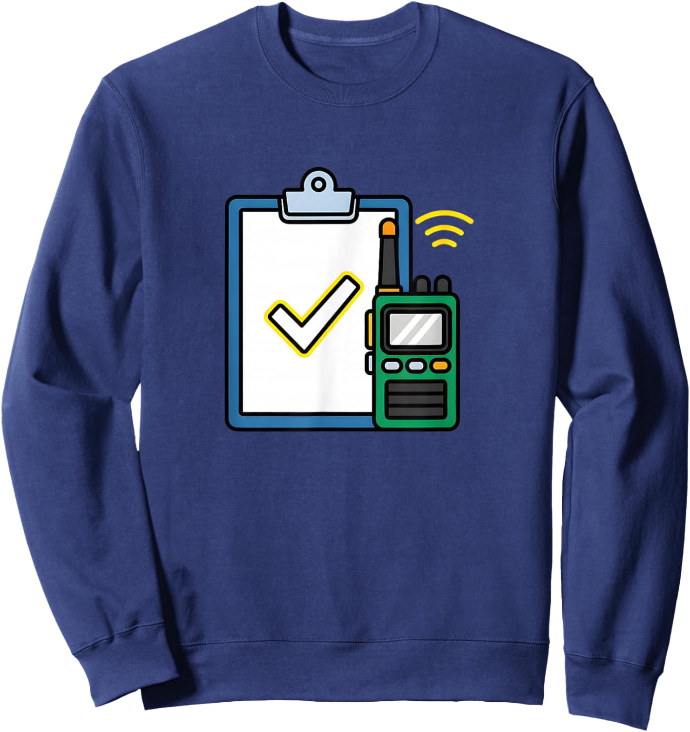 Security Walkie Talkie Safety Checklist Icon Sweatshirt - Sweatshirt | Navy