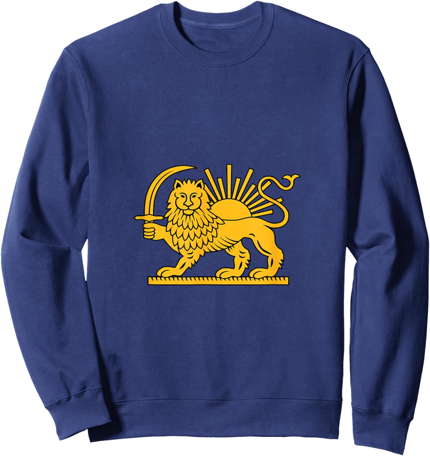 Shir o Khorshid Free Iran Revolution Lion and Sun Flag Sweatshirt - Sweatshirt | Navy