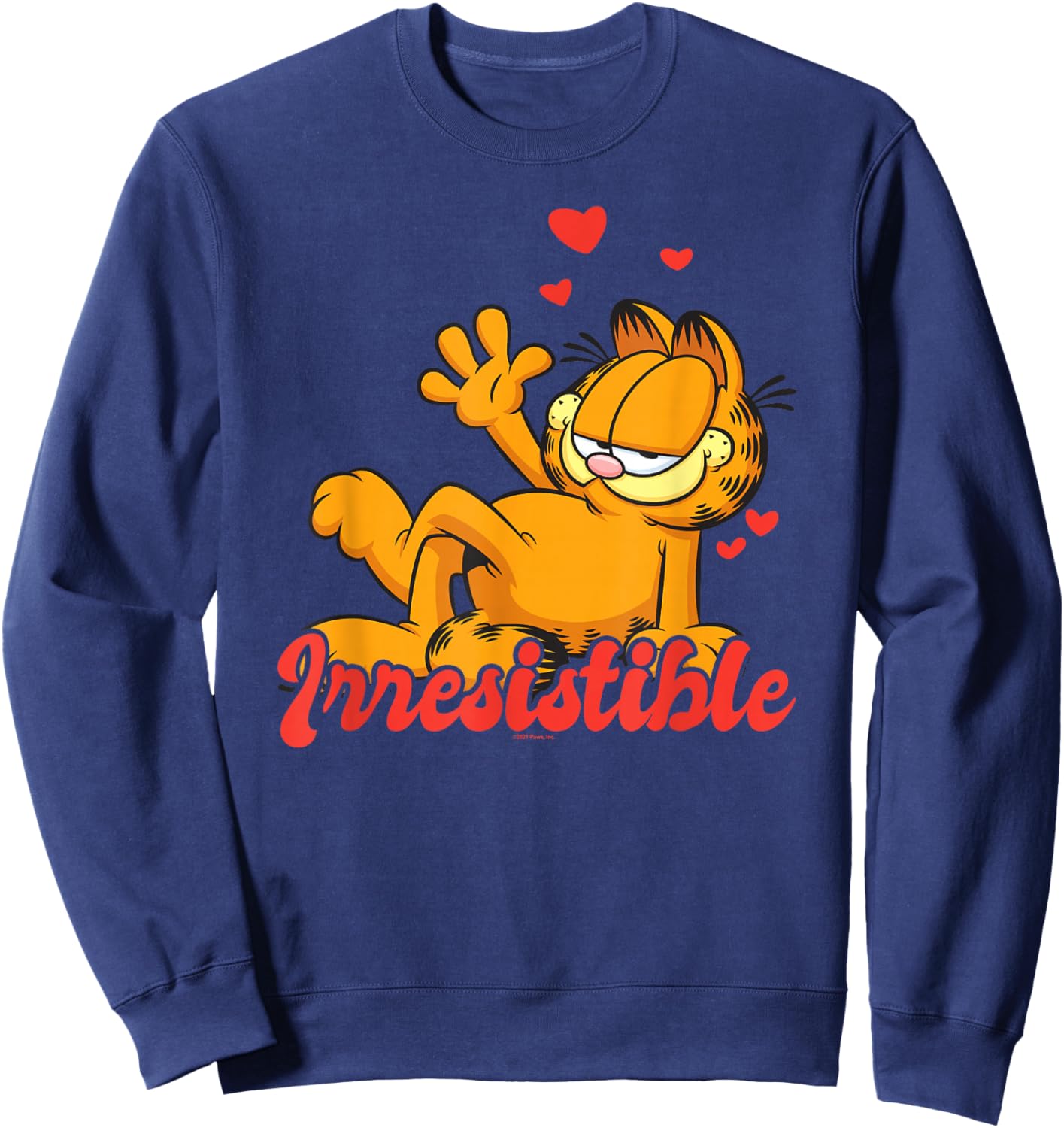 Garfield Valentine's Day He Loves to Be Irresistible Sweatshirt - Sweatshirt | Navy