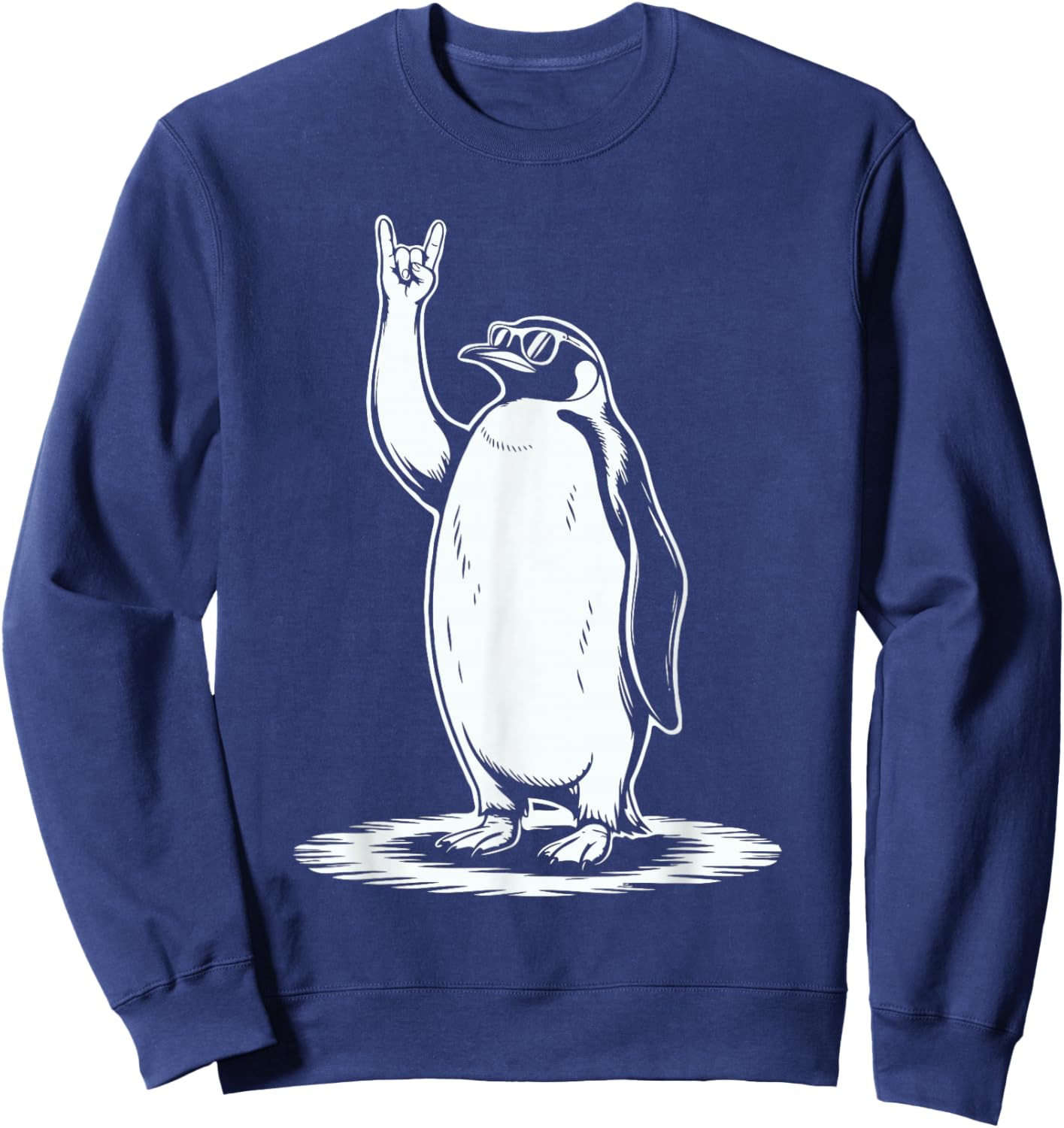 Emperor Penguin Punk Rock Rocker Heavy Metal Sweatshirt - Sweatshirt | Navy