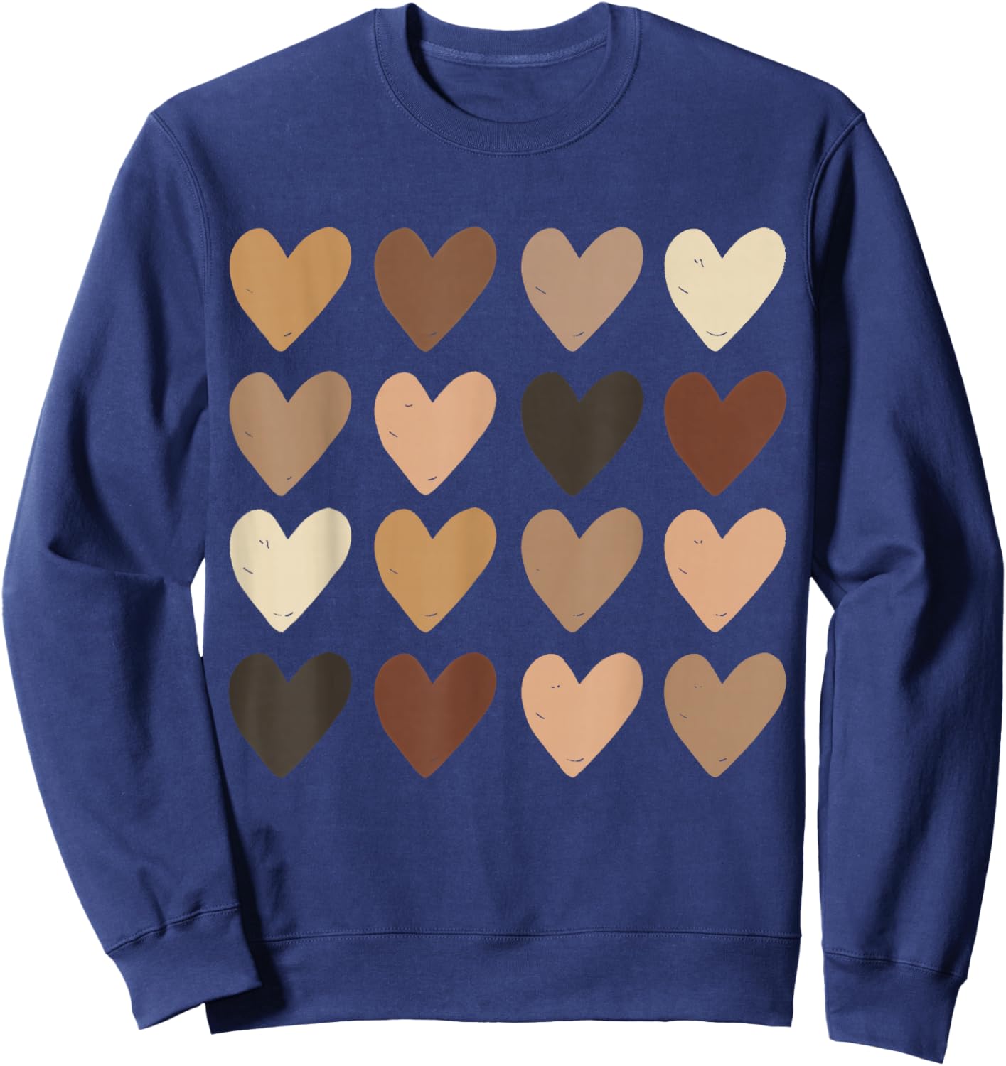 Black History Hearts African American Girls Kids Youth Women Sweatshirt - Sweatshirt | Navy
