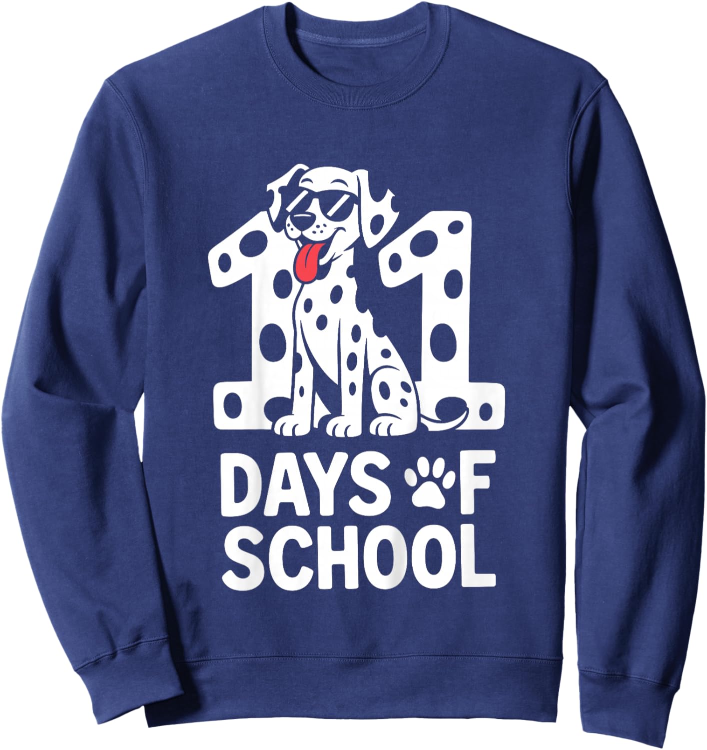 100 Days of School Dalmatian Dog Boy Kid 100th Day of School Sweatshirt - Sweatshirt | Navy