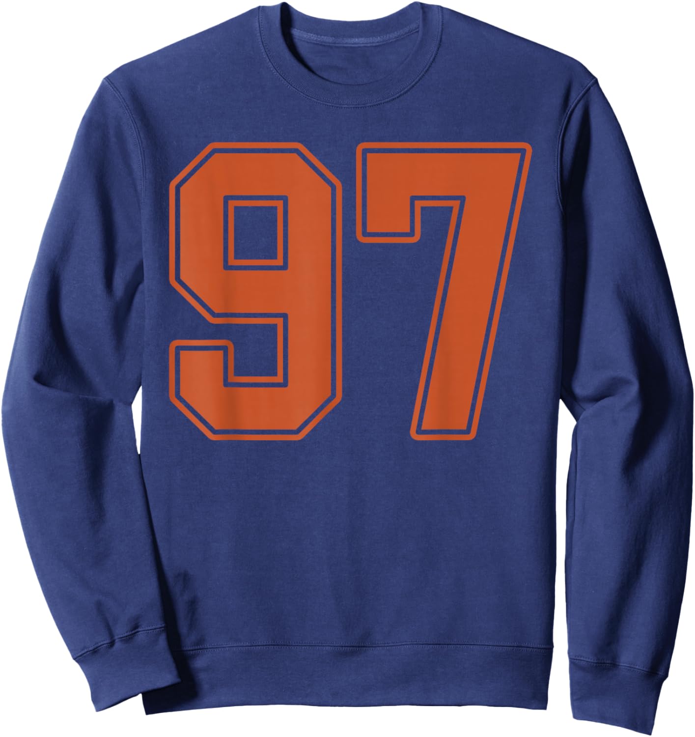 Burnt Orange Number 97 Jersey Player Uniform #97 Sweatshirt - Sweatshirt | Navy
