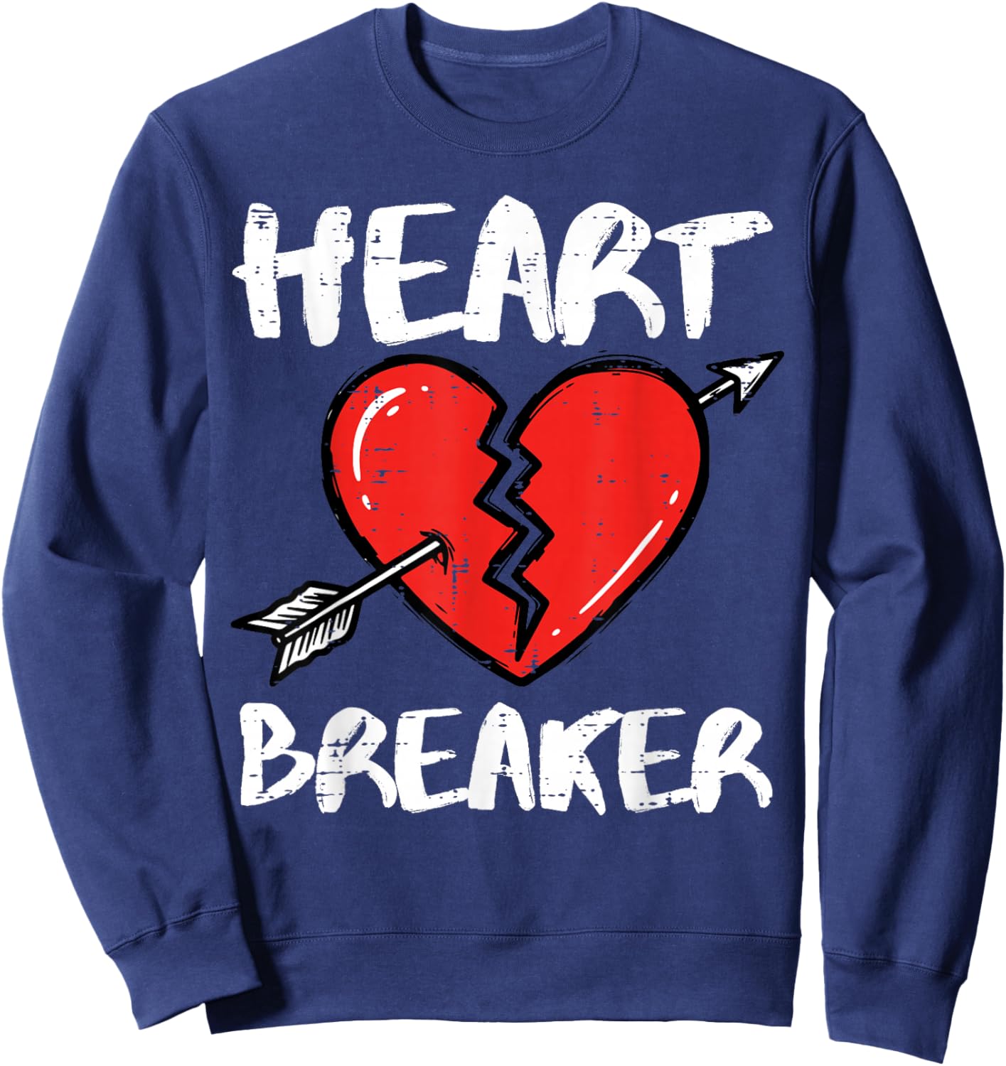 Valentines Day Heart Breaker Arrow Funny Men Women Kids Sweatshirt - Sweatshirt | Navy