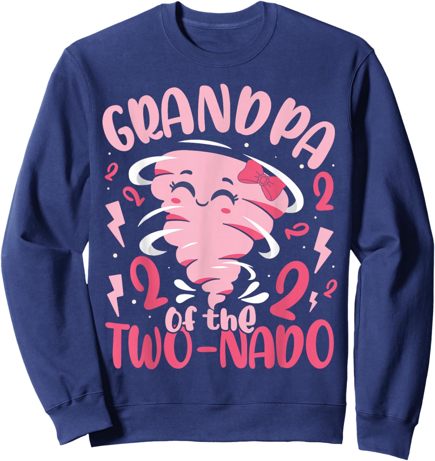 Grandpa of The Two-nado Tornado Themed 2nd Birthday Party Sweatshirt - Sweatshirt | Navy