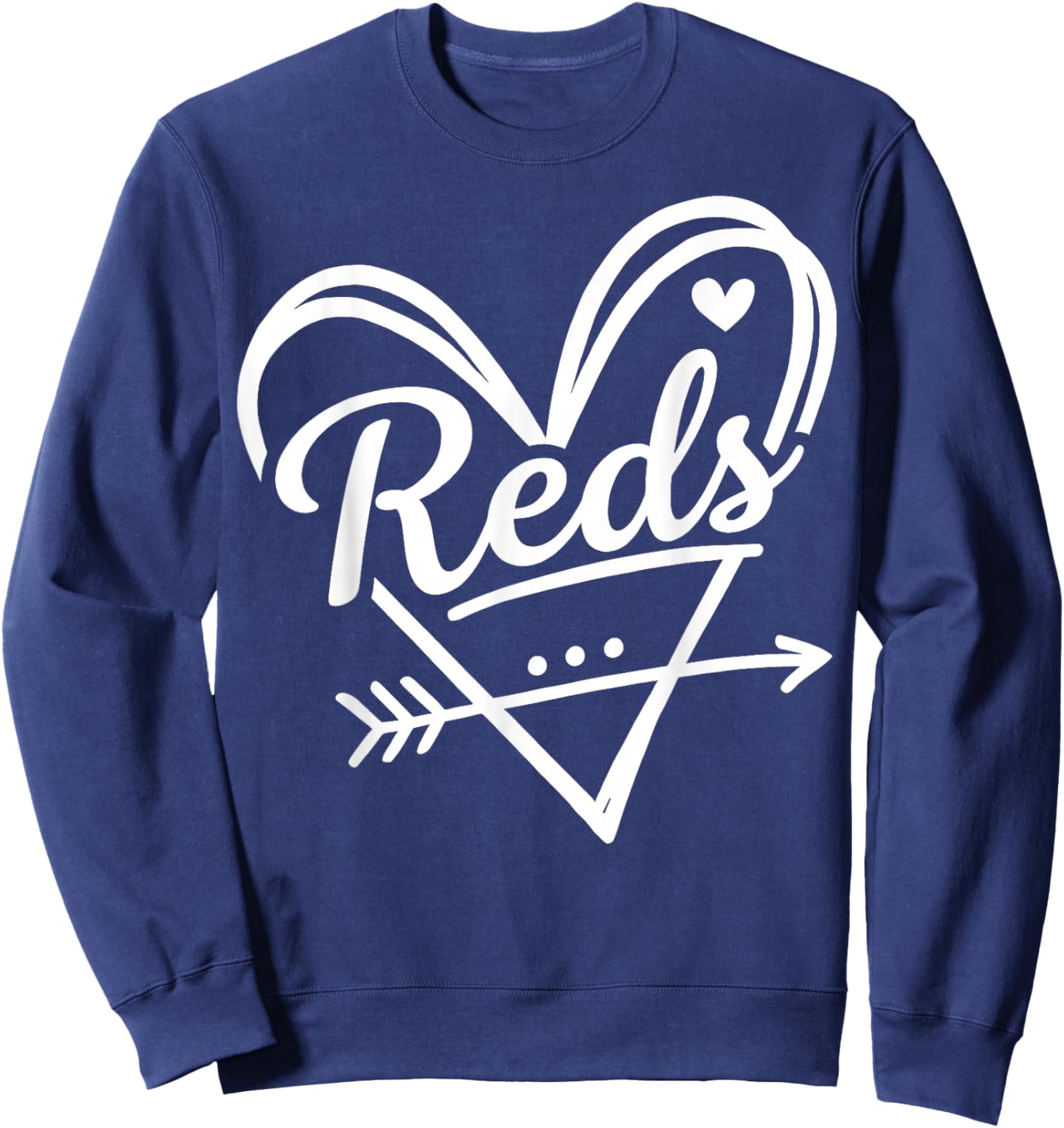 Retro Reds Heart Cute Name Graphic Gift Women Kids Sweatshirt - Sweatshirt | Navy