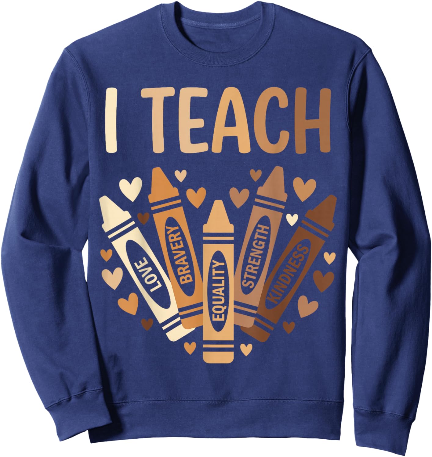 I Teach Black History Month Women Teacher Melanin African Sweatshirt - Sweatshirt | Navy