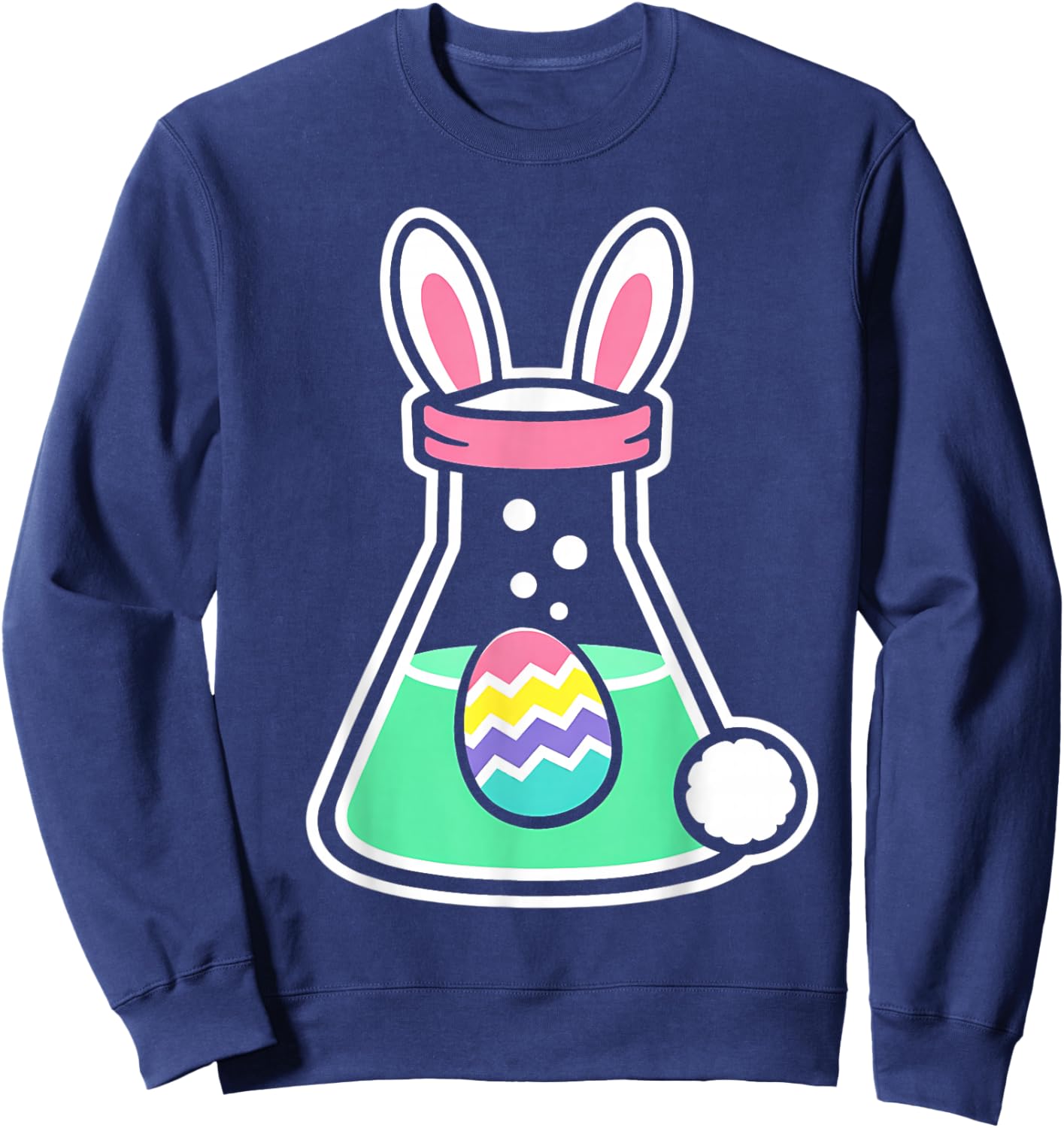 Chemistry Easter Bunny Rabbit Egg Biology Science Teacher Sweatshirt - Sweatshirt | Navy