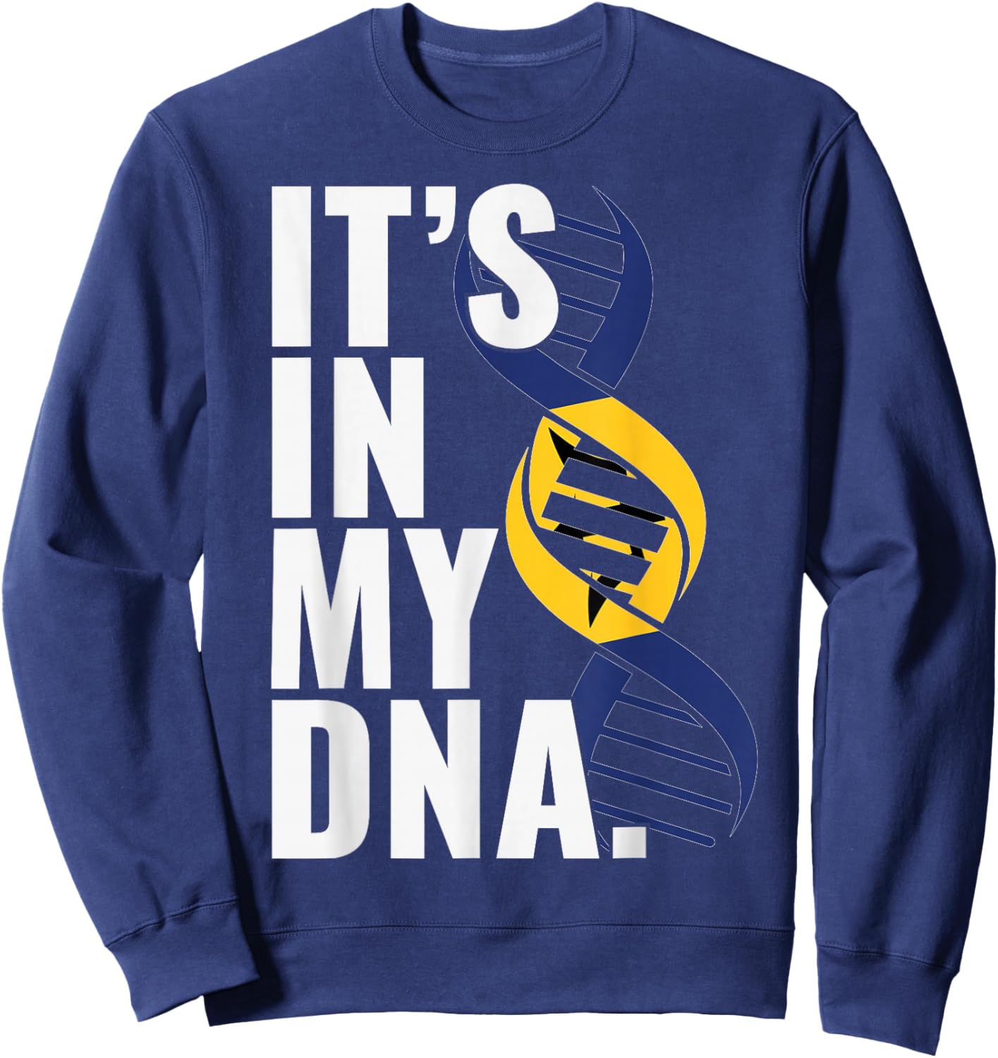 Barbados Roots Flag Fingerprint Graphic Patriotic Sweatshirt - Sweatshirt | Navy
