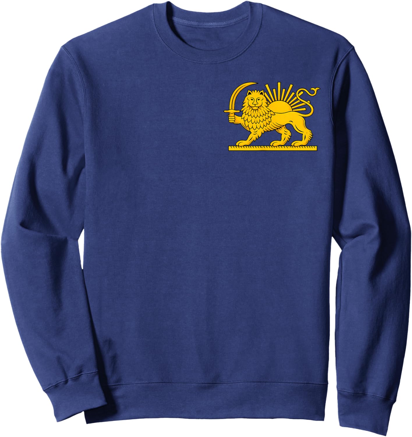 Iran Flag Lion Sun Persian Pride Retro Iran Shir o Khorshid Sweatshirt - Sweatshirt | Navy