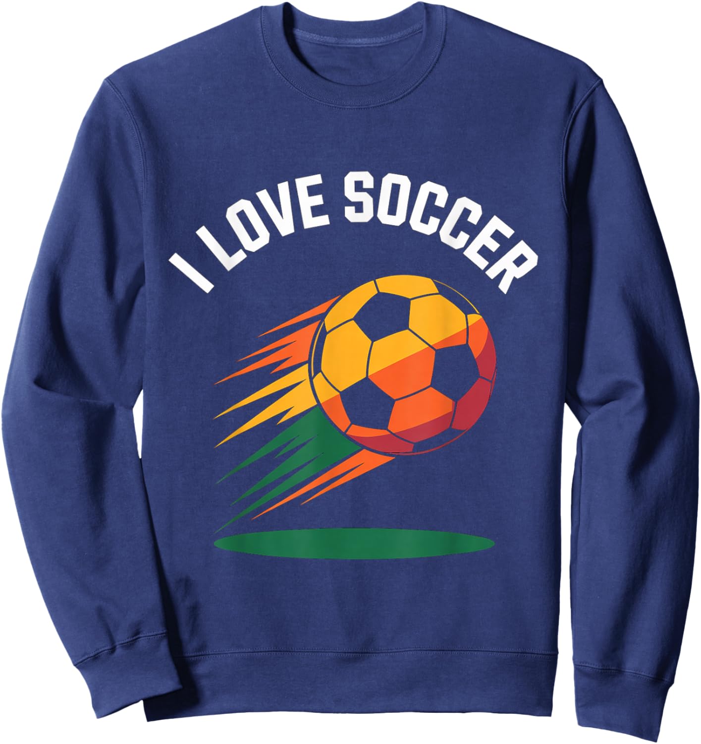 I Love Soccer Vibrant Ball Graphic Sweatshirt - Sweatshirt | Navy