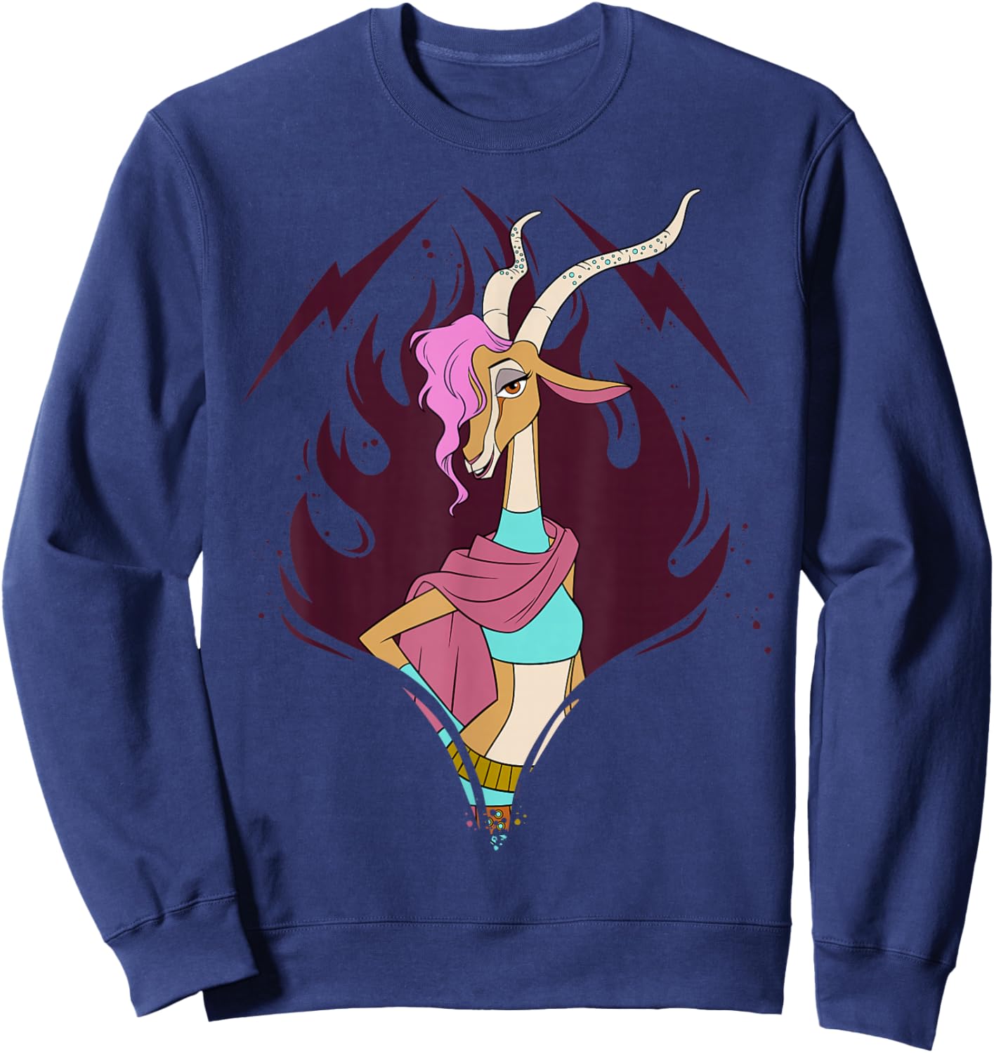 Disney Zootopia 2 Gazelle Big Face Halloween Costume Sweatshirt - Sweatshirt | Navy
