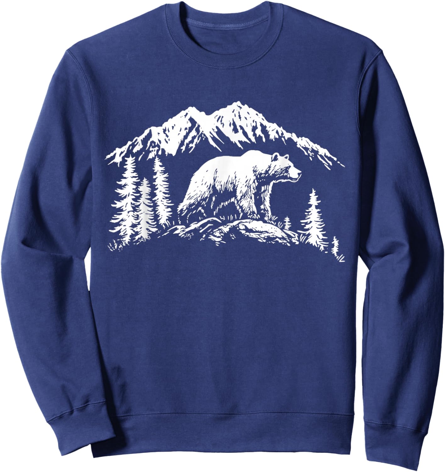 Grizzly Forest Wildlife Mountain Sweatshirt - Sweatshirt | Navy