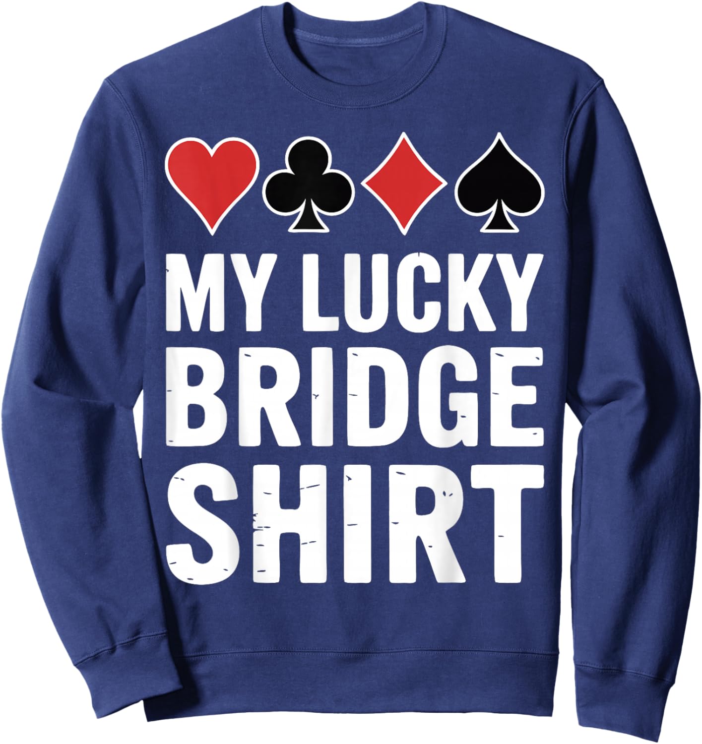 Lucky Bridge Player Contract Bridge Sweatshirt - Sweatshirt | Navy