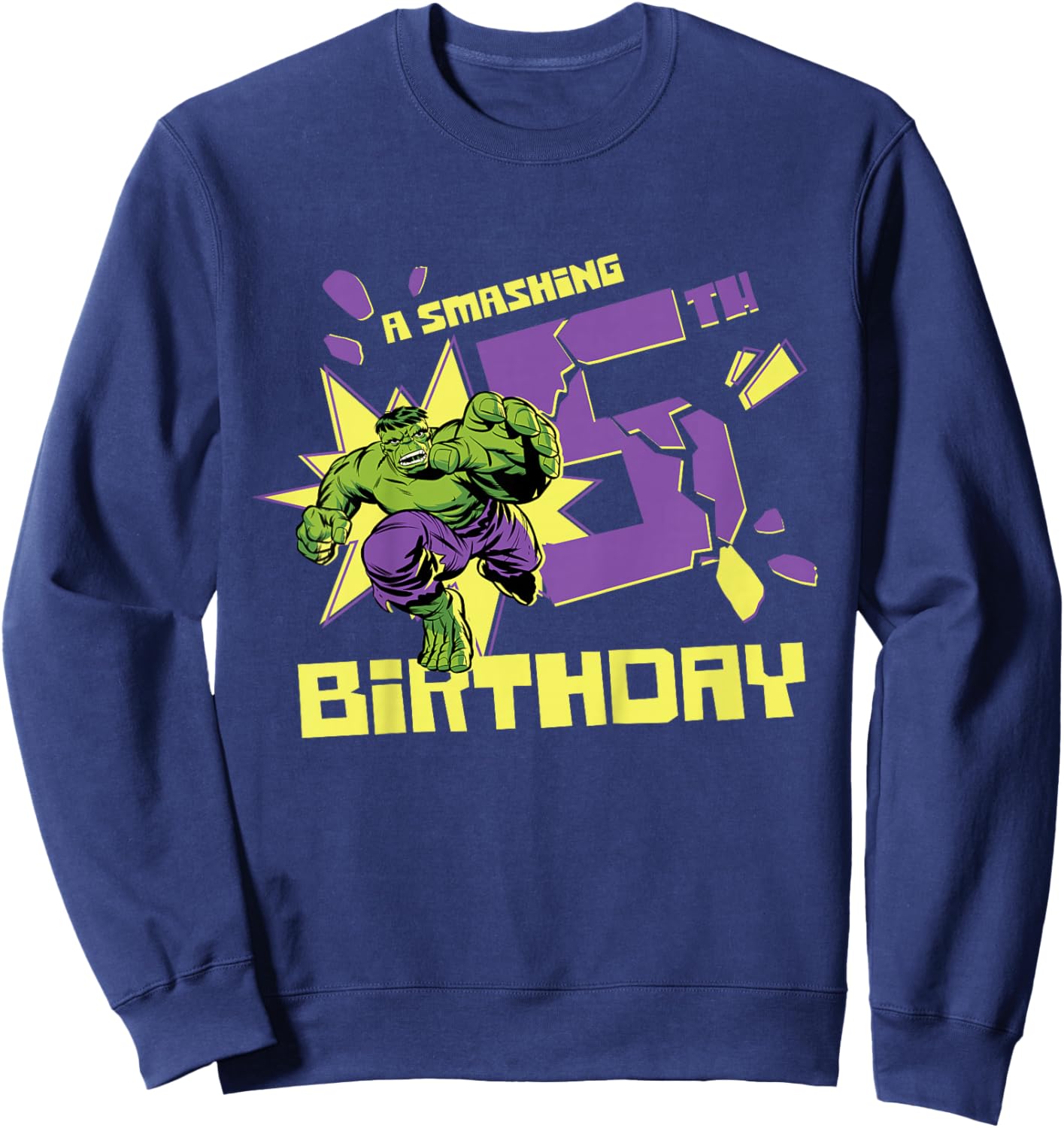 Marvel Super Heroes Hulk A Smashing 5th Birthday Party Sweatshirt - Sweatshirt | Navy