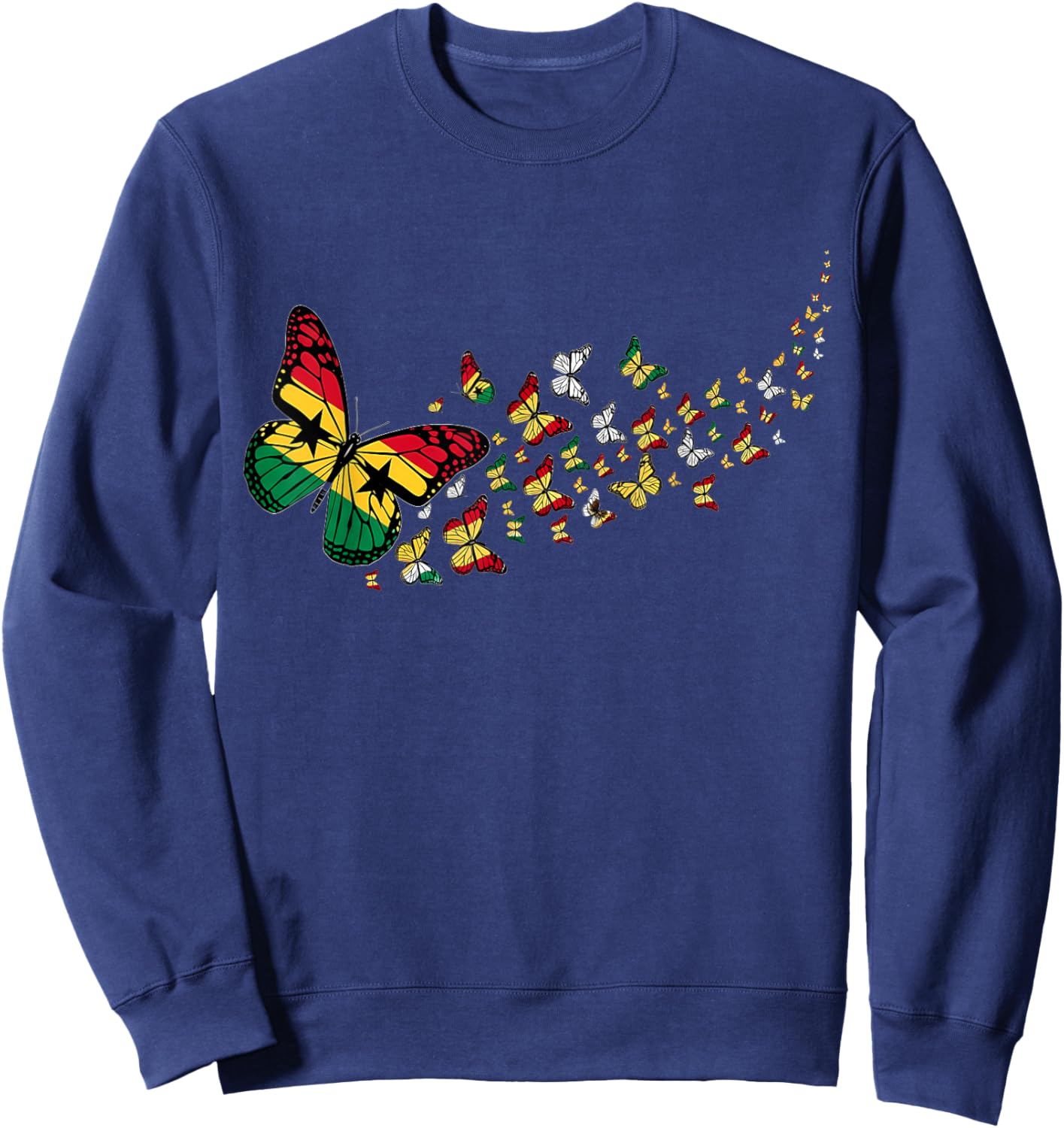 Ghana Flag Ghanese Pride Ghanaian Roots Sweatshirt - Sweatshirt | Navy