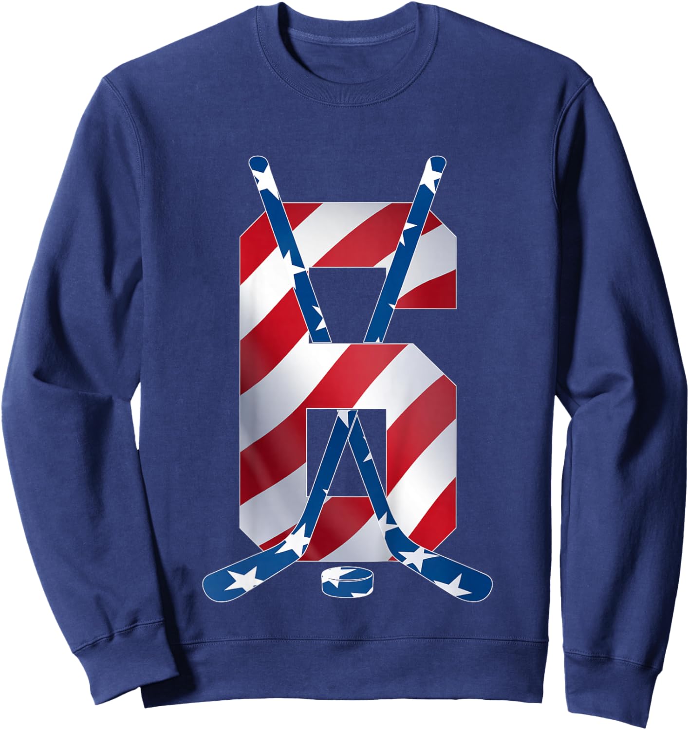 Number 6 Years ICE Hockey 6TH Birthday Sweatshirt - Sweatshirt | Navy