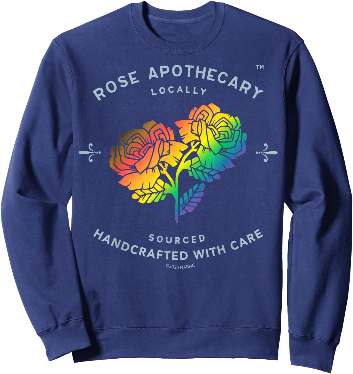Schitt's Creek Apothecary Rainbow Roses Pride Retro Sweatshirt - Sweatshirt | Navy