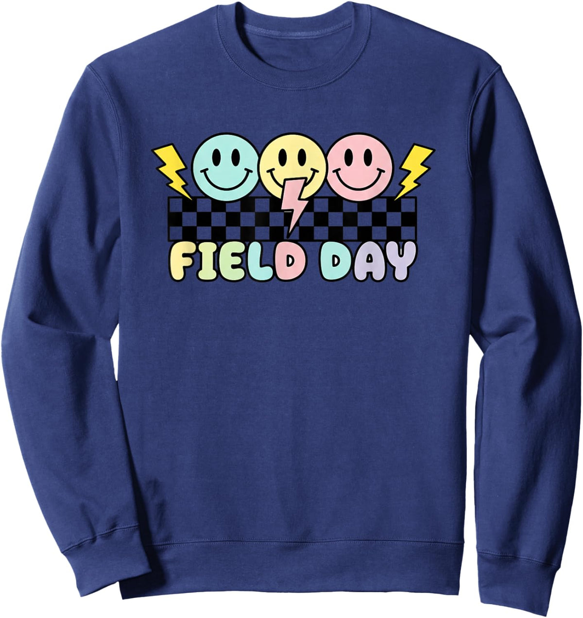 Emoticons & Field Day Pastel Faces Lightning Sweatshirt - Sweatshirt | Navy