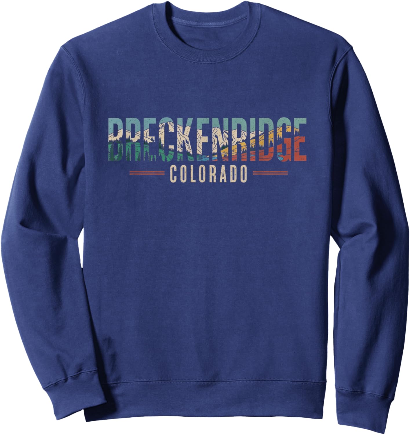 Retro Breckenridge Colorado Design Sweatshirt - Sweatshirt | Navy