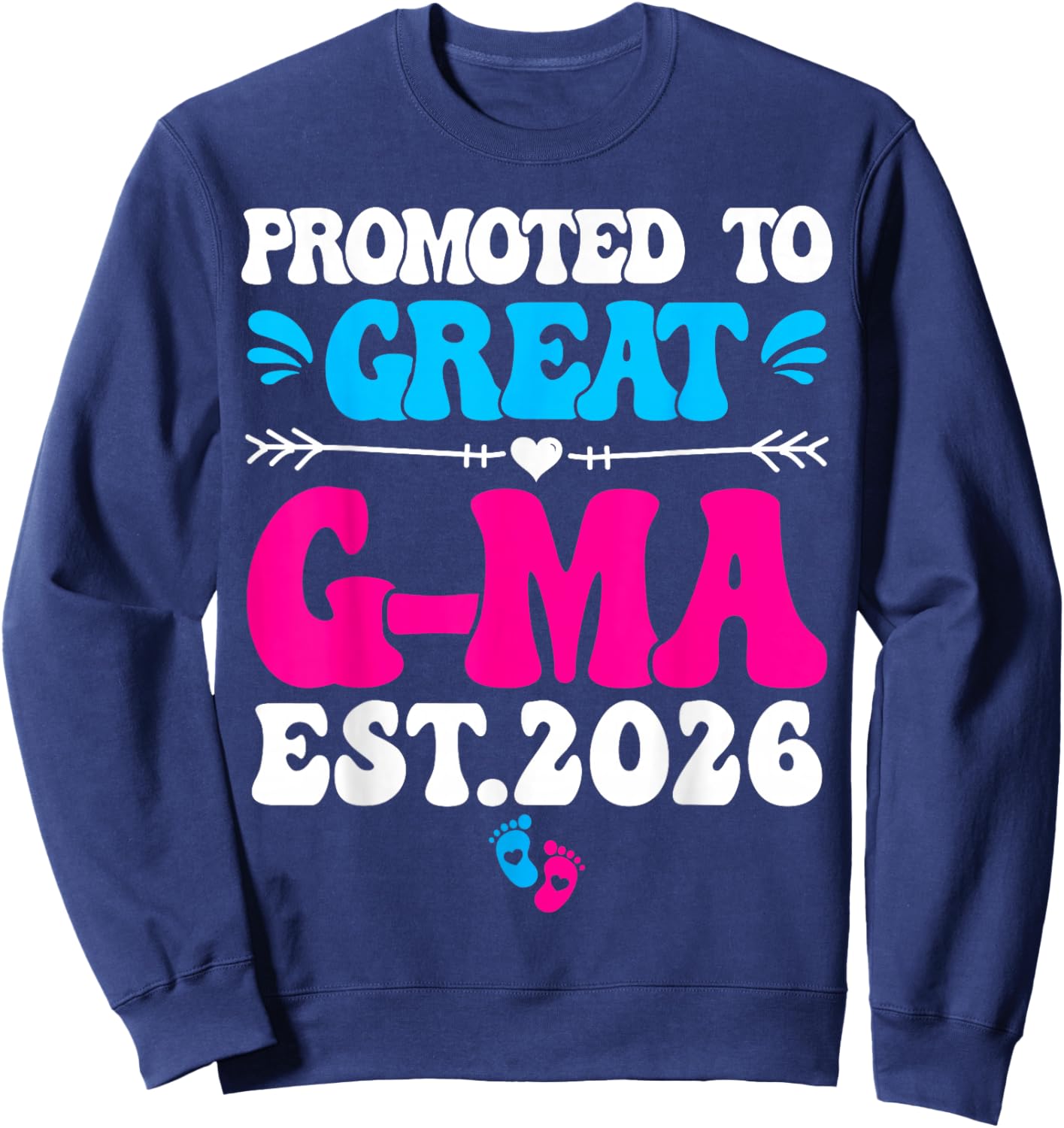 Promoted to Grandma est. 2026 Grandparents Baby Announcement Sweatshirt - Sweatshirt | Navy
