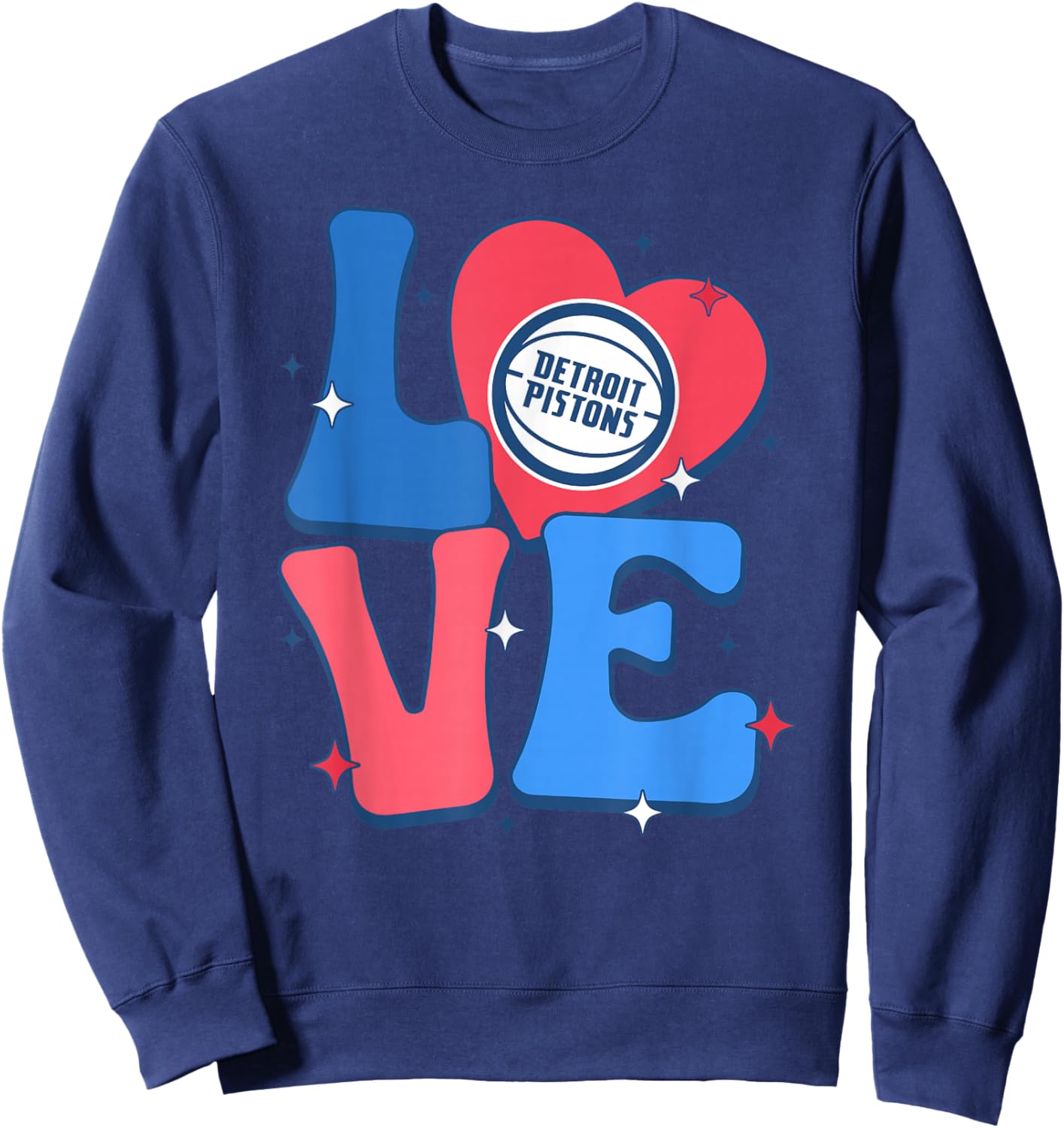 NBA Detroit Pistons Valentine's Day Love Sweatshirt - Sweatshirt | Navy
