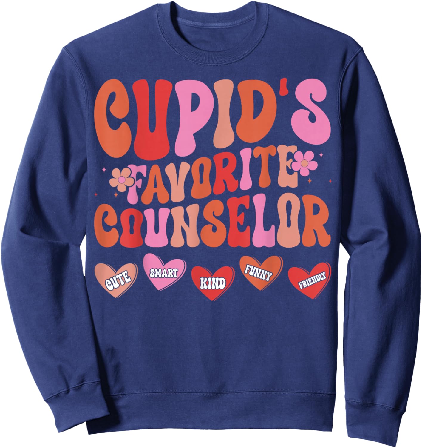 Cupid's Favorite Counselor - Valentine’s Day Counseling Sweatshirt - Sweatshirt | Navy