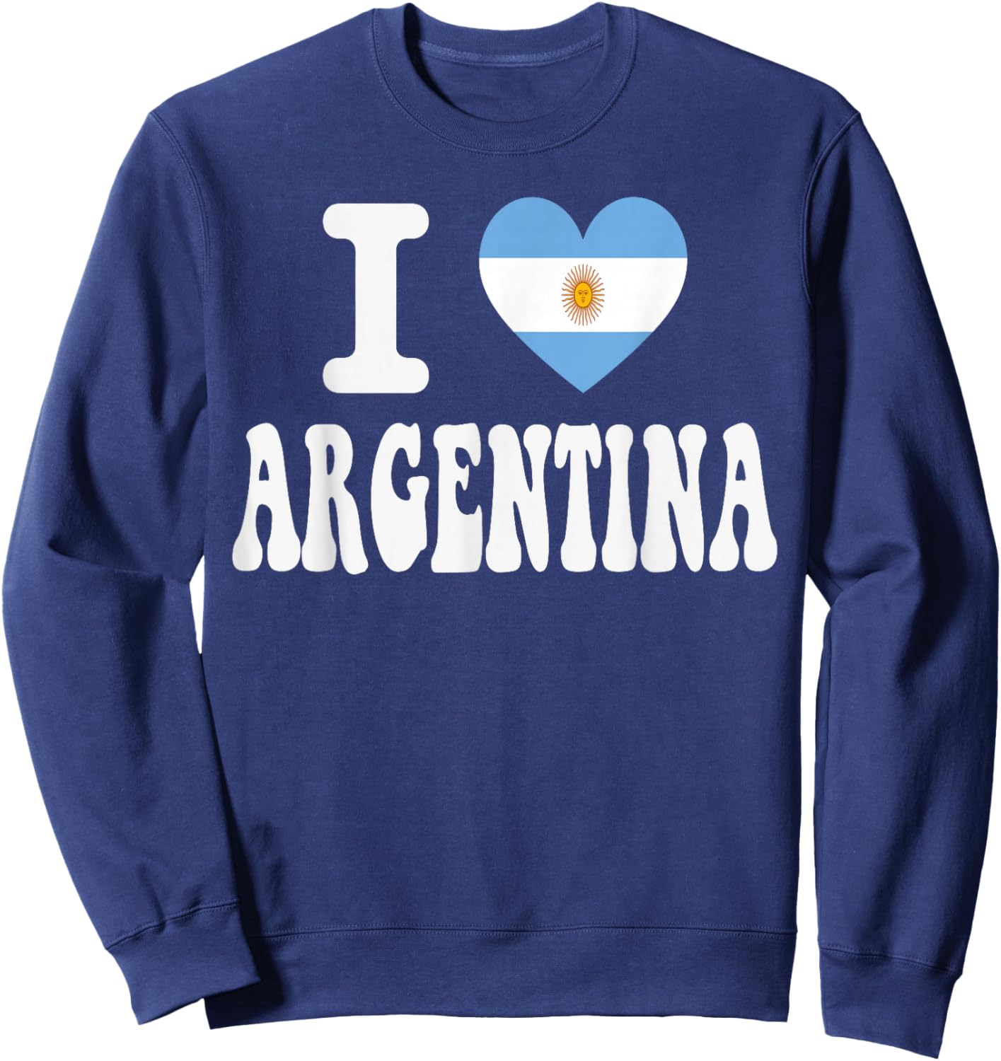 I Love Argentina Heart Flag Retro Travel Souvenir Sweatshirt - Sweatshirt | Navy