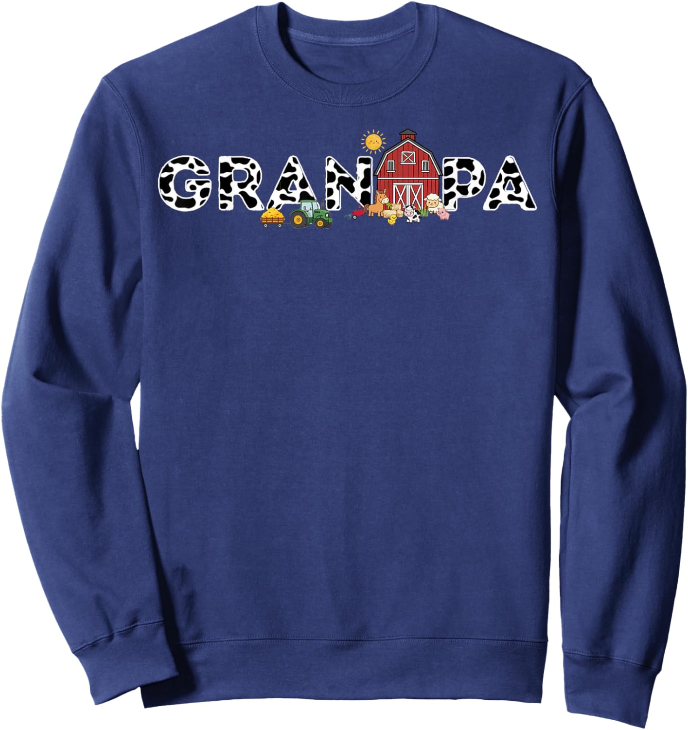 Birthday Farm Animal Grandpa Sweatshirt - Sweatshirt | Navy