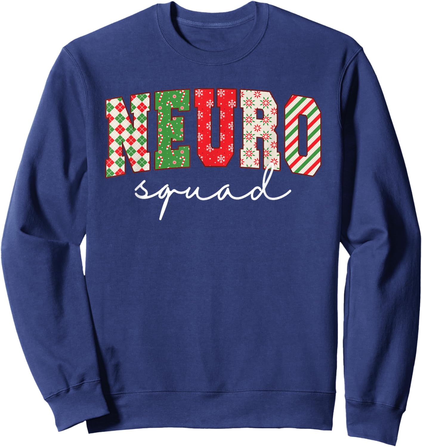 Christmas Neuro Trauma ICU Nurse Neurology Squad Xmas Sweatshirt - Sweatshirt | Navy