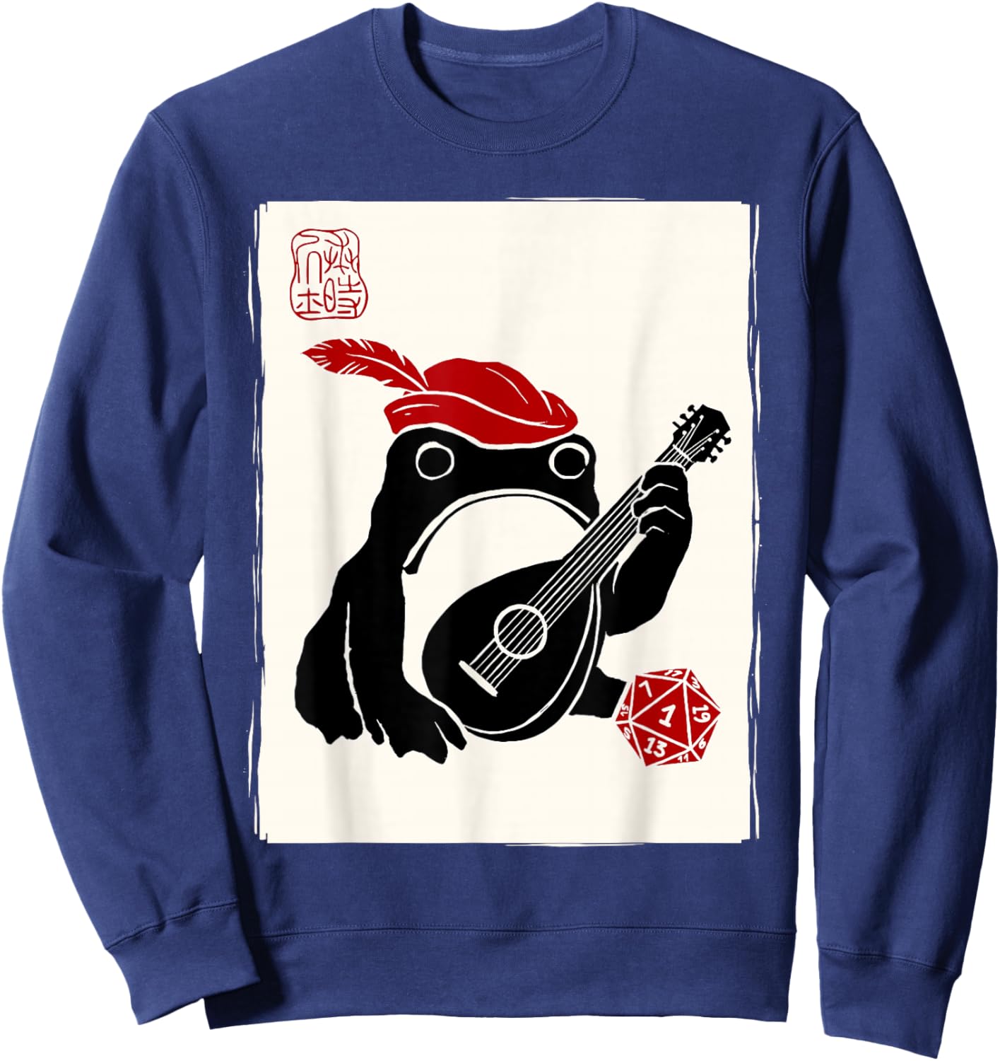 Grumpy Japanese Frog Bard Funny Board Games Sweatshirt - Sweatshirt | Navy